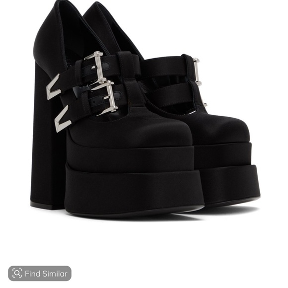 VERSACE Black Aevitas Heels 38.5 8.5 $895 - Picture 3 of 10